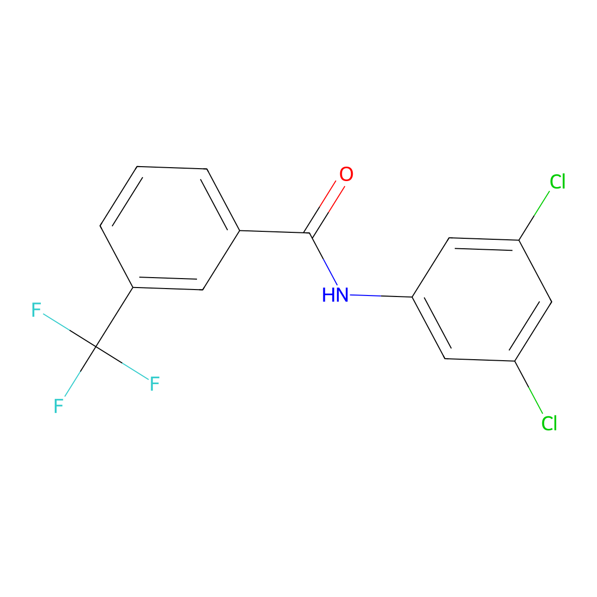 N-(3,5-dichlorophenyl)-3-(trifluoromethyl)benzamide molecular structure, CAS 710310-55-7