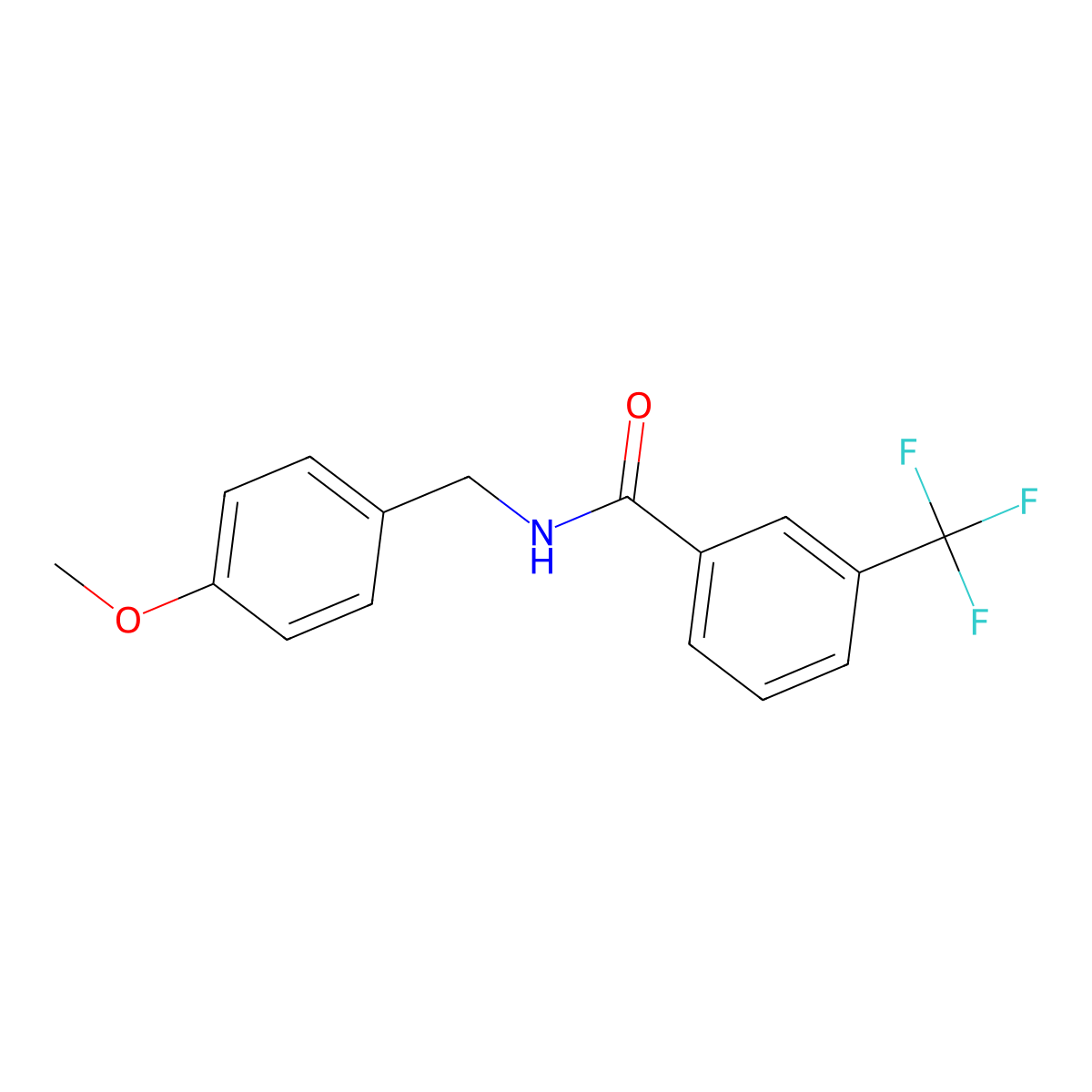 N-[(4-methoxyphenyl)methyl]-3-(trifluoromethyl)benzamide molecular structure, CAS 710310-61-5