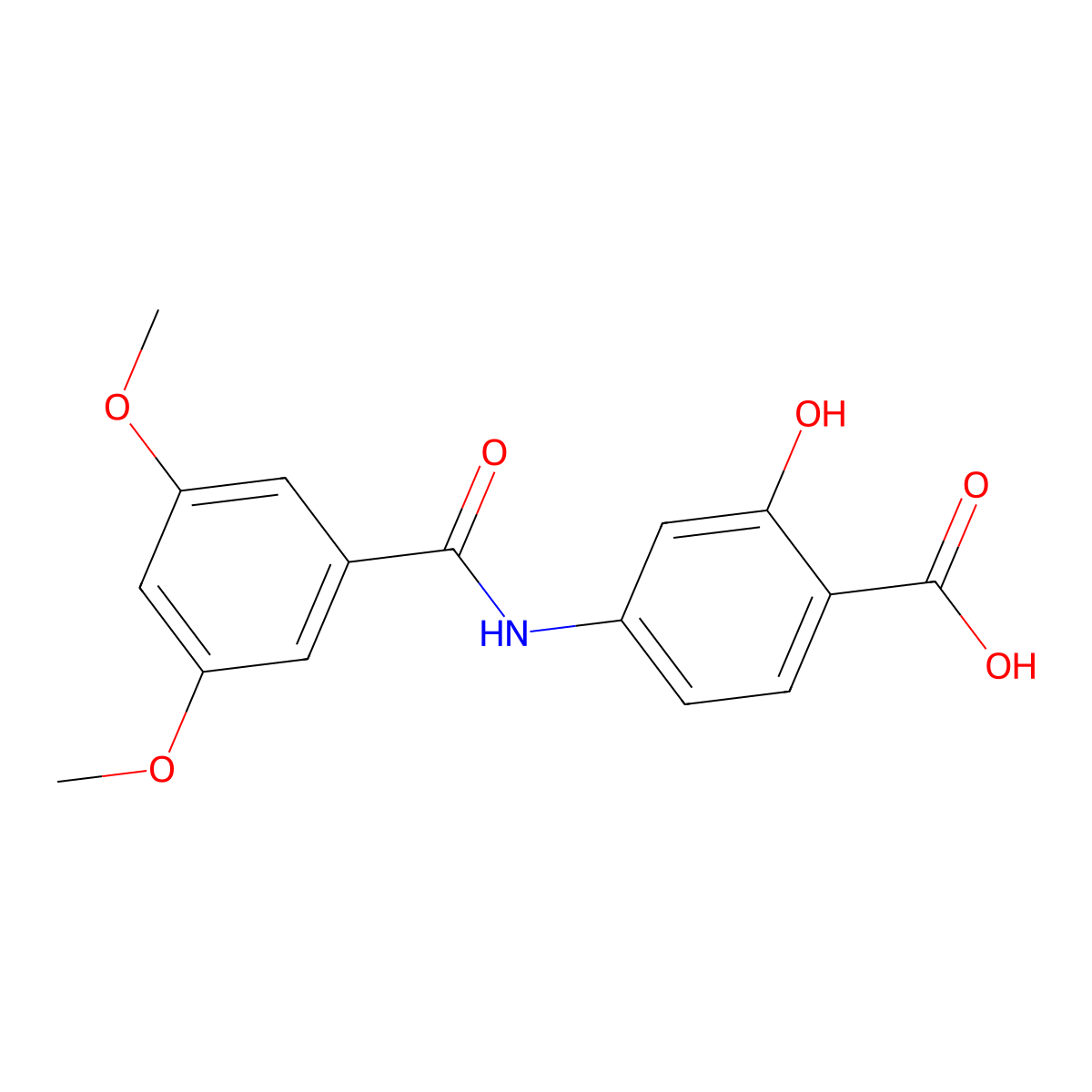 4-(3,5-Dimethoxybenzamido)-2-hydroxybenzoic acid molecular structure, CAS 710311-03-8