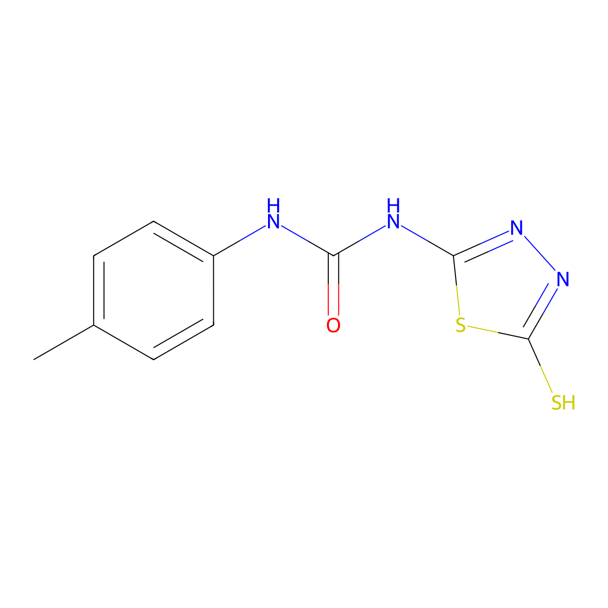 1-(5-Mercapto-1,3,4-thiadiazol-2-yl)-3-p-tolylurea molecular structure, CAS 710311-95-8
