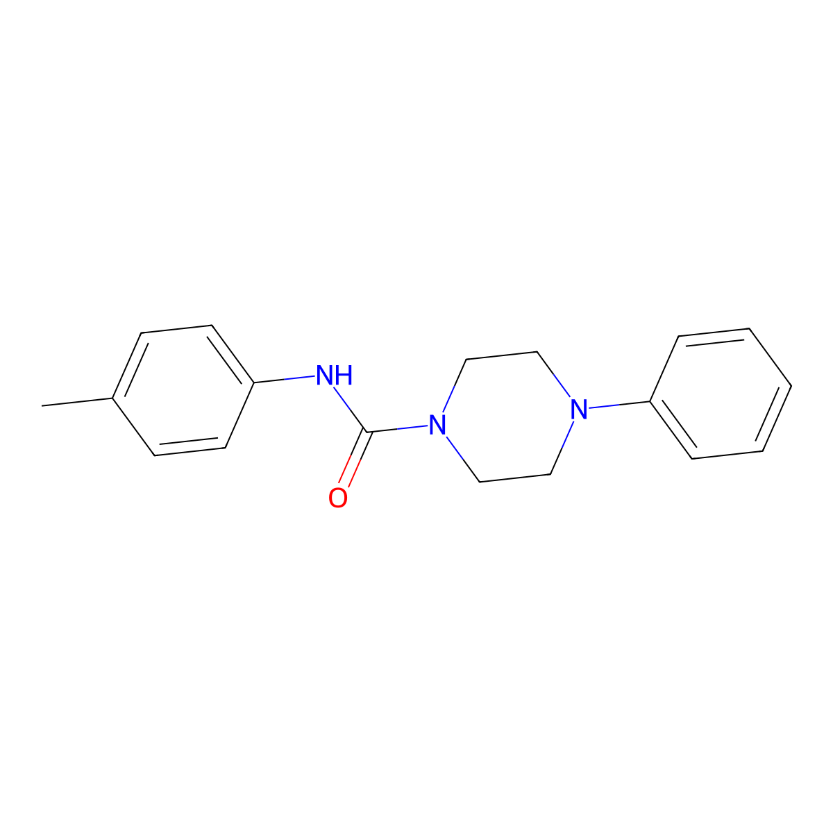 N-(4-methylphenyl)-4-phenylpiperazine-1-carboxamide molecular structure, CAS 710312-05-3