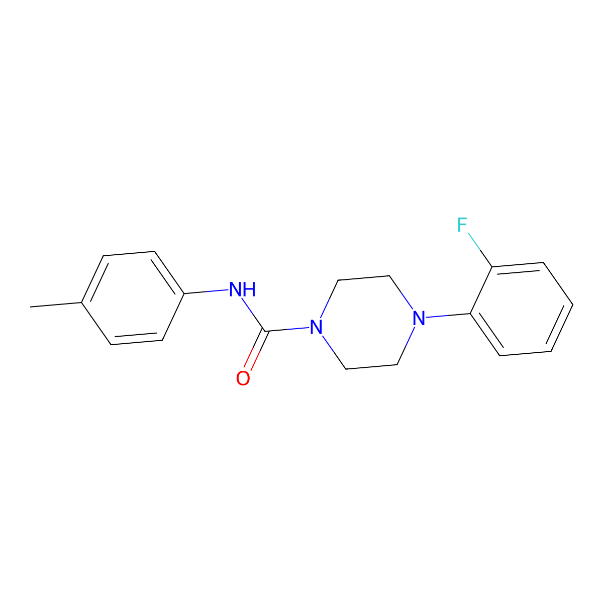 4-(2-fluorophenyl)-N-(4-methylphenyl)piperazine-1-carboxamide molecular structure, CAS 710312-07-5