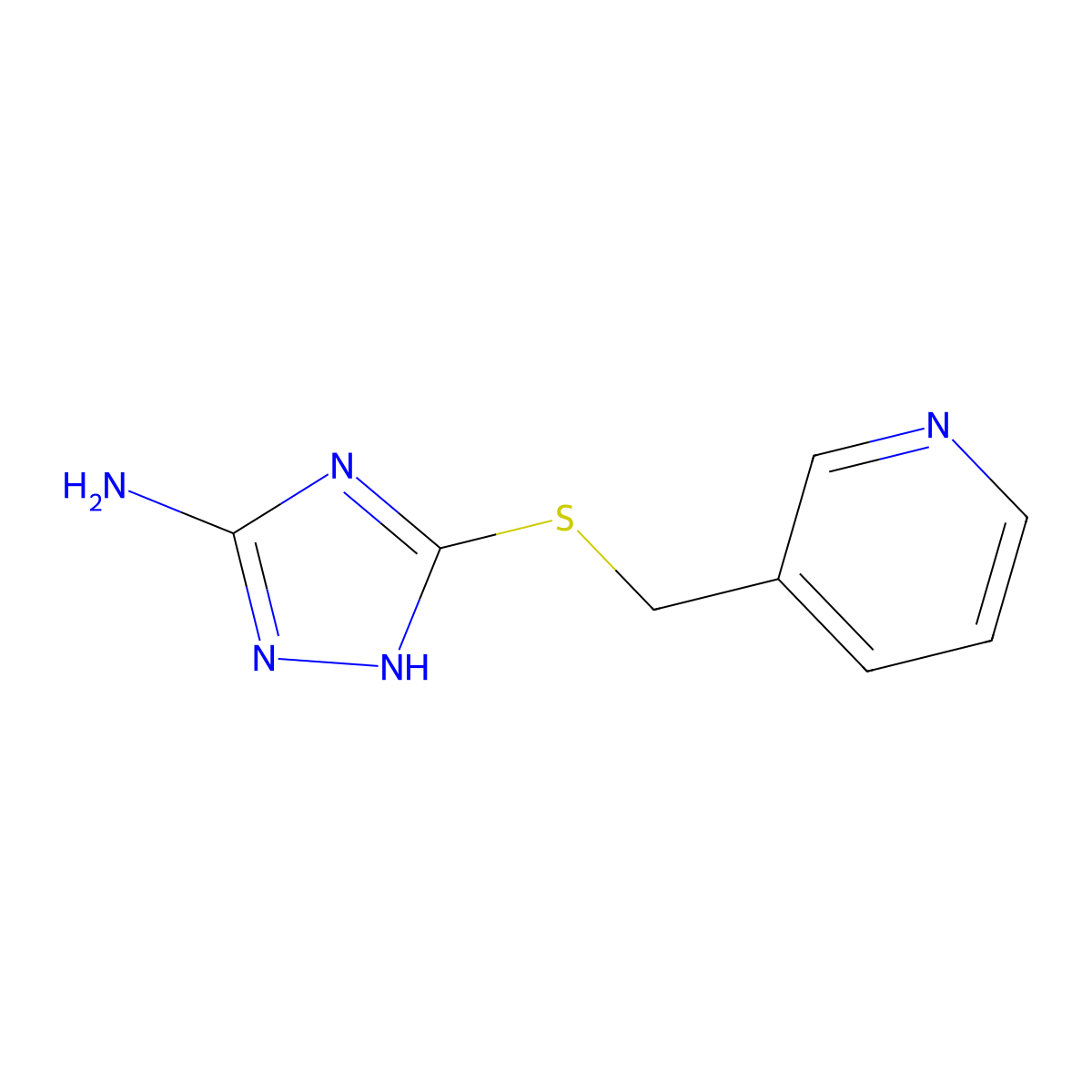 5-((Pyridin-3-ylmethyl)thio)-4H-1,2,4-triazol-3-amine molecular structure, CAS 710312-67-7