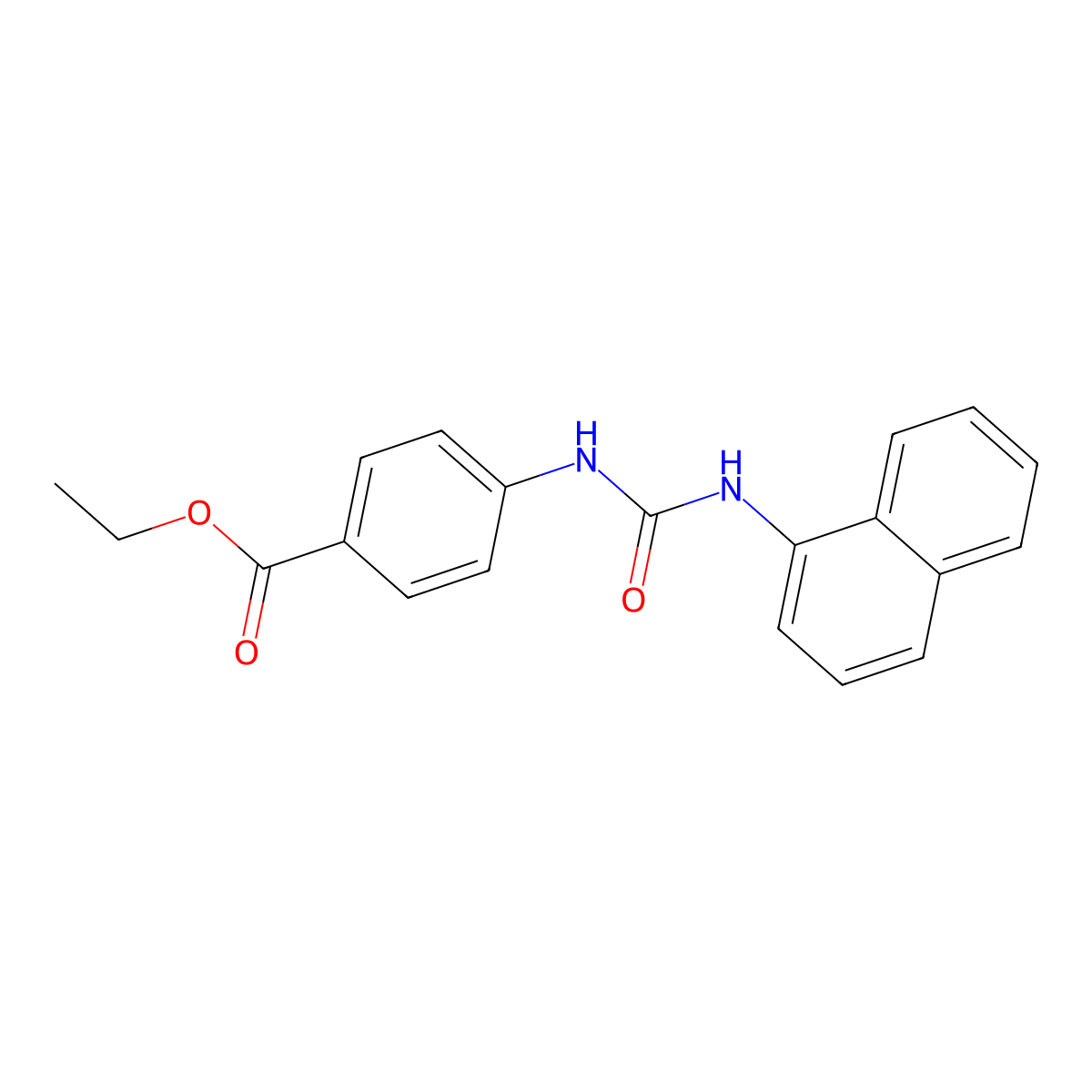 Ethyl 4-(3-(naphthalen-1-YL)ureido)benzoate molecular structure, CAS 710312-69-9