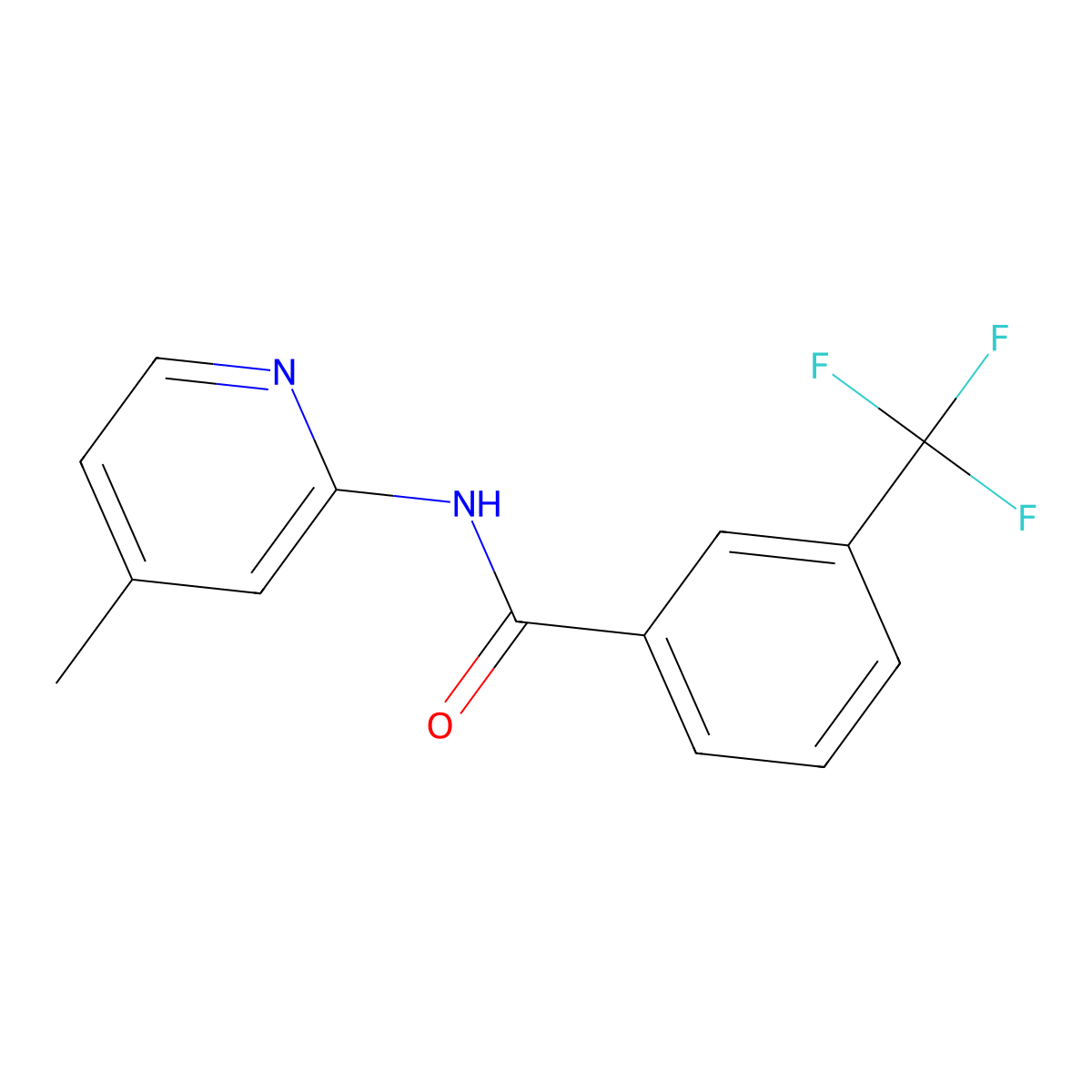 N-(4-Methyl-2-pyridinyl)-3-(trifluoromethyl)benzamide molecular structure, CAS 710314-94-6