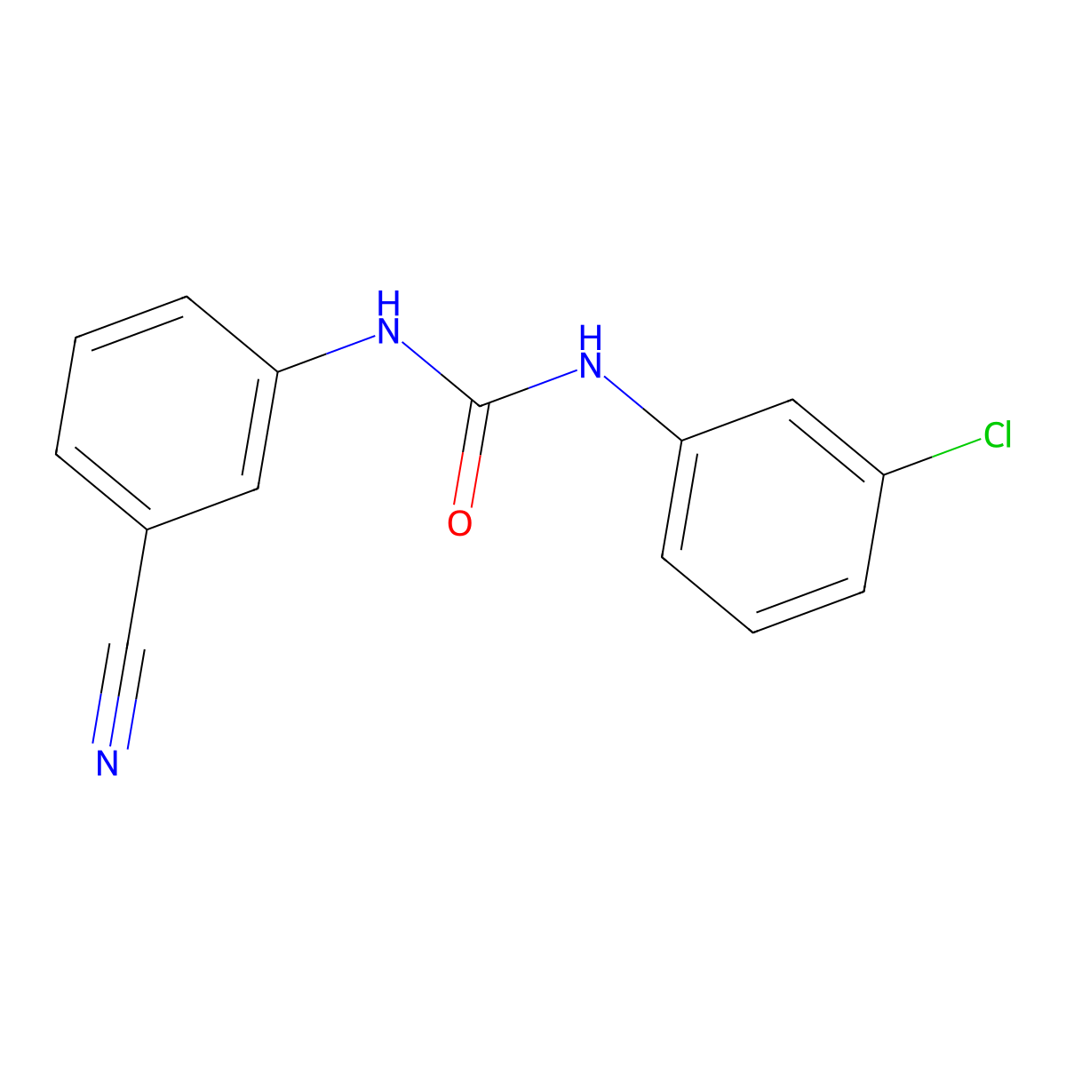 1-(3-Chlorophenyl)-3-(3-cyanophenyl)urea molecular structure, CAS 710315-85-8