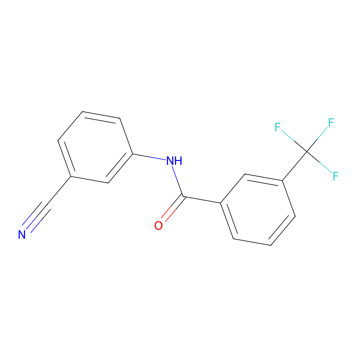 N-(3-cyanophenyl)-3-(trifluoromethyl)benzamide molecular structure, CAS 710315-90-5