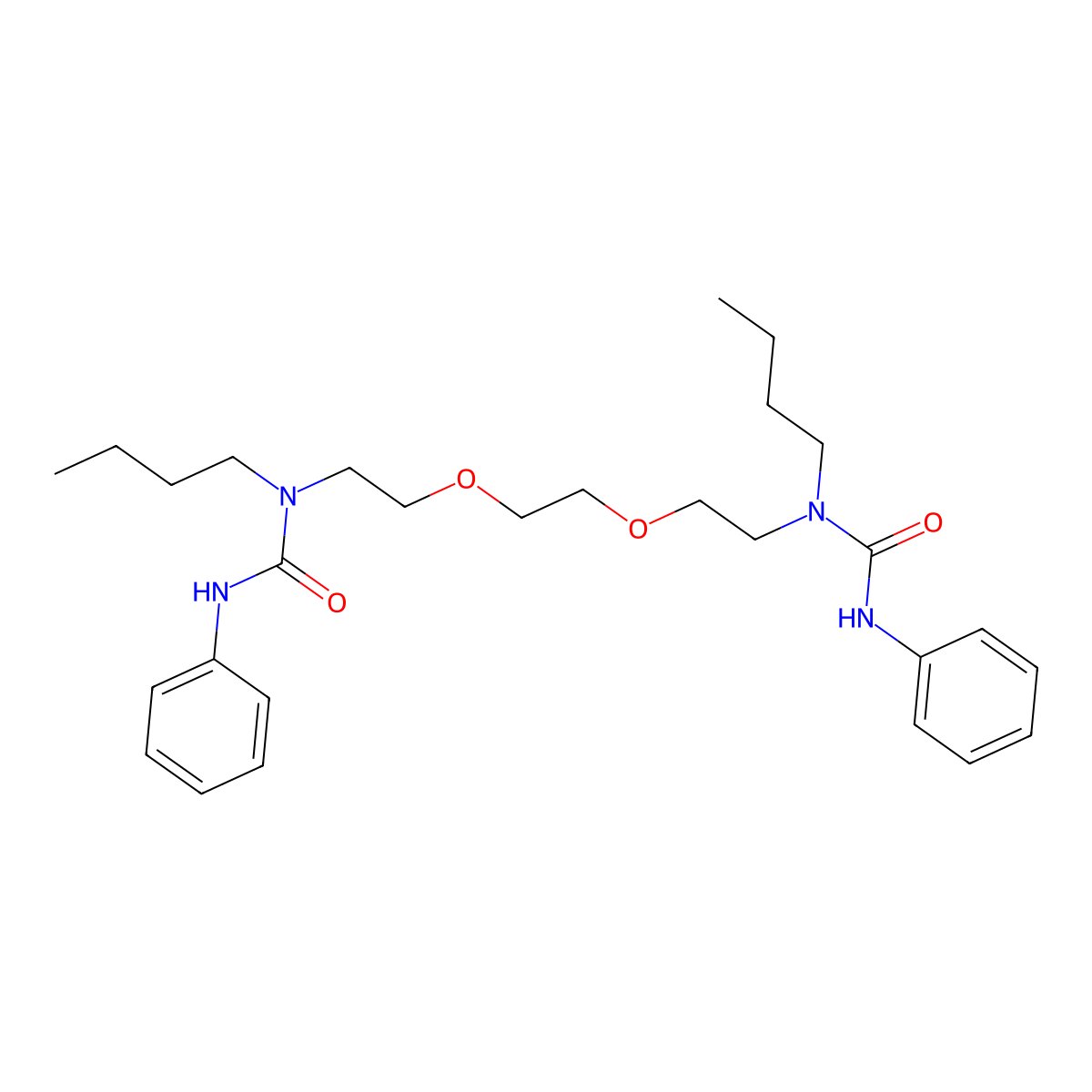 1-Butyl-1-[2-[2-[2-[butyl(phenylcarbamoyl)amino]ethoxy]ethoxy]ethyl]-3-phenylurea molecular structure, CAS 710316-43-1