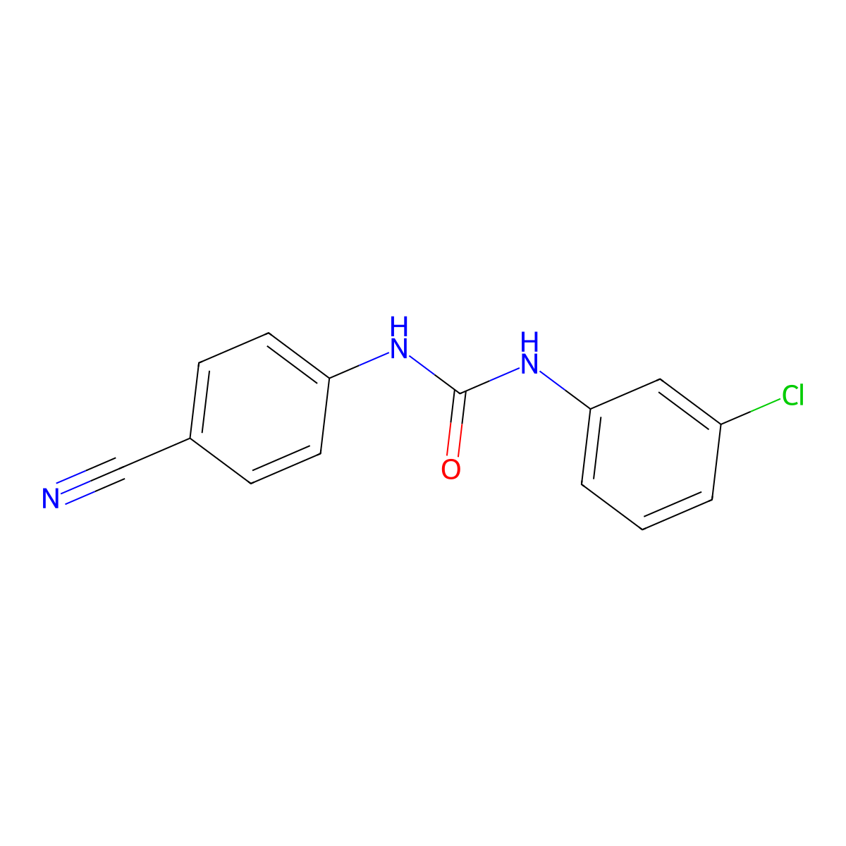 1-(3-Chlorophenyl)-3-(4-cyanophenyl)urea molecular structure, CAS 710317-93-4
