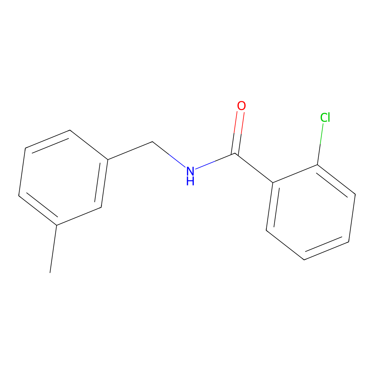 2-chloro-N-(3-methylbenzyl)benzamide molecular structure, CAS 710318-31-3