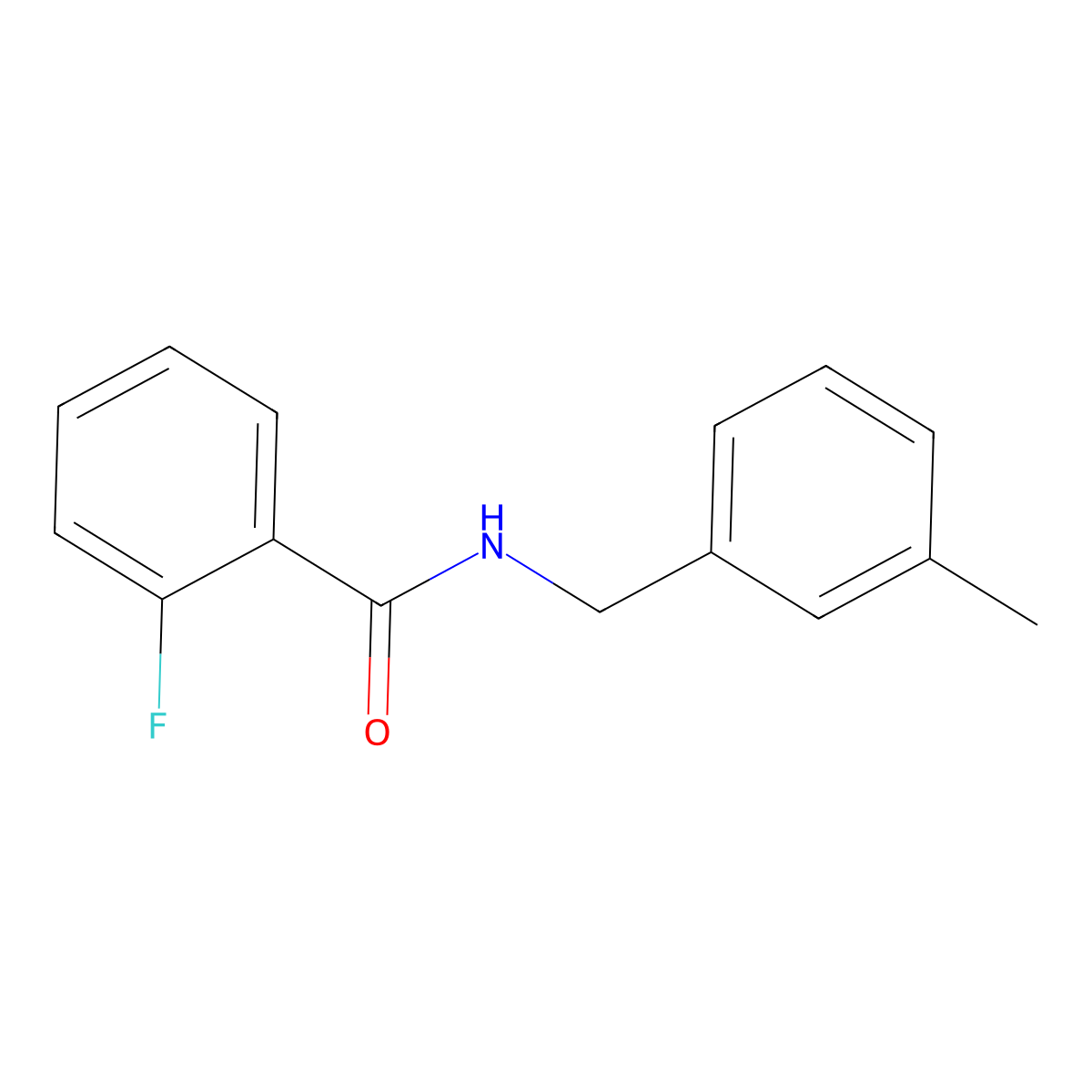 2-fluoro-N-(3-methylbenzyl)benzamide molecular structure, CAS 710318-32-4