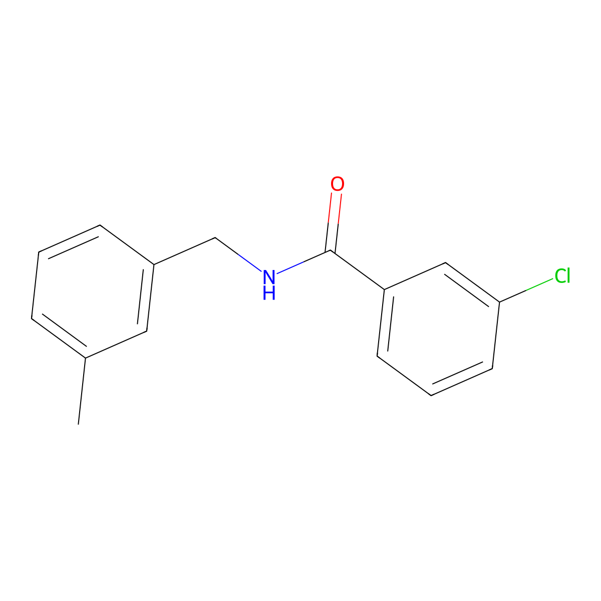 3-chloro-N-(3-methylbenzyl)benzamide molecular structure, CAS 710318-33-5