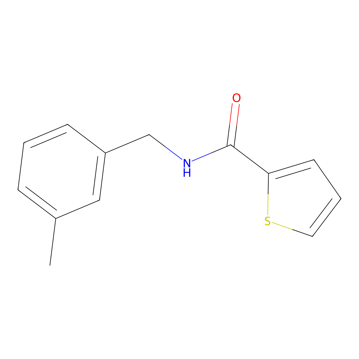 N-[(3-methylphenyl)methyl]thiophene-2-carboxamide molecular structure, CAS 710318-41-5