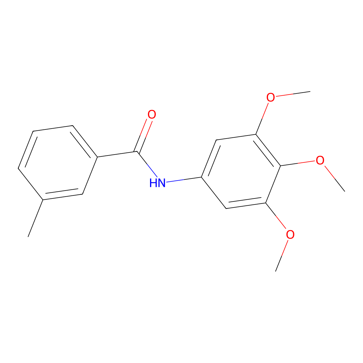 3-methyl-N-(3,4,5-trimethoxyphenyl)benzamide molecular structure, CAS 710319-45-2