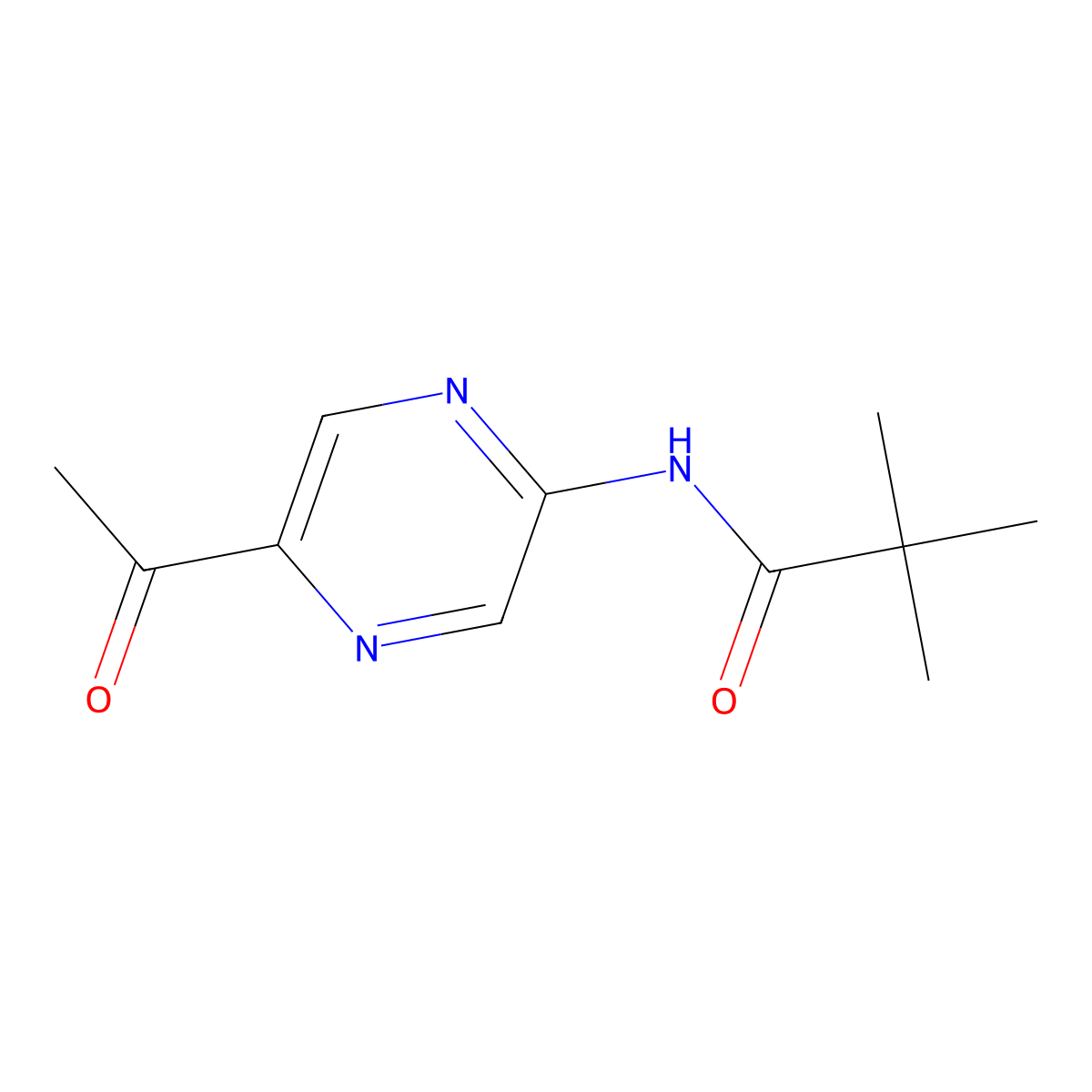 N-(5-acetylpyrazin-2-yl)-2,2-dimethylpropanamide molecular structure, CAS 710322-29-5