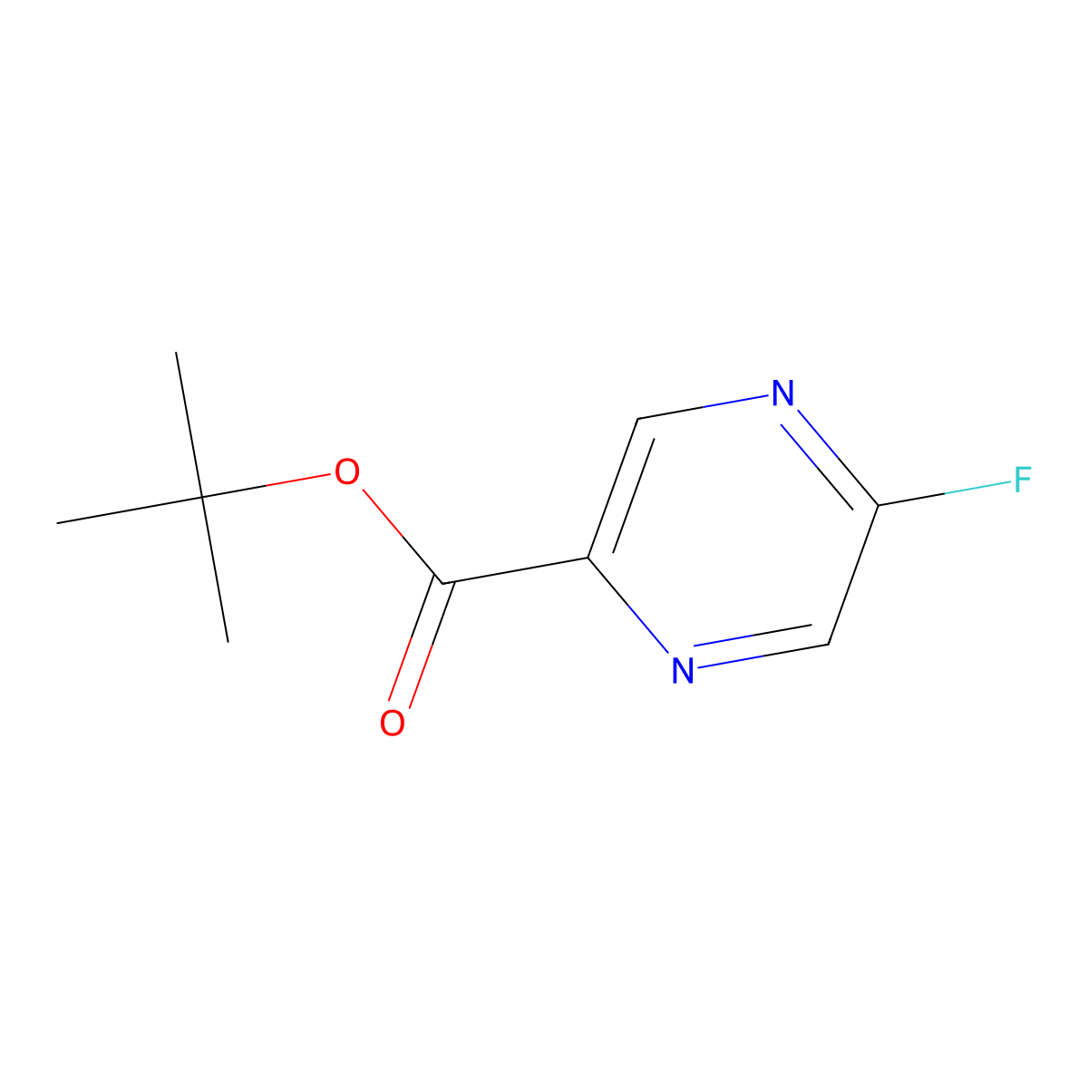 Tert-butyl 5-fluoropyrazine-2-carboxylate molecular structure, CAS 710322-33-1
