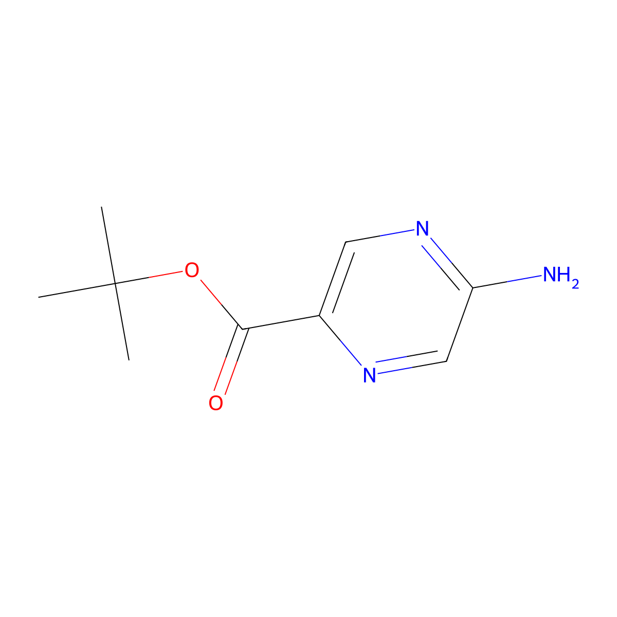 Tert-butyl 5-aminopyrazine-2-carboxylate molecular structure, CAS 710322-34-2
