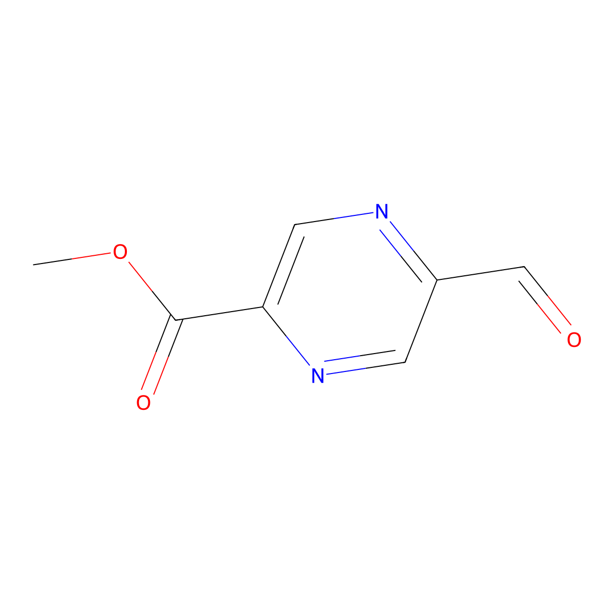 Methyl 5-formylpyrazine-2-carboxylate molecular structure, CAS 710322-57-9