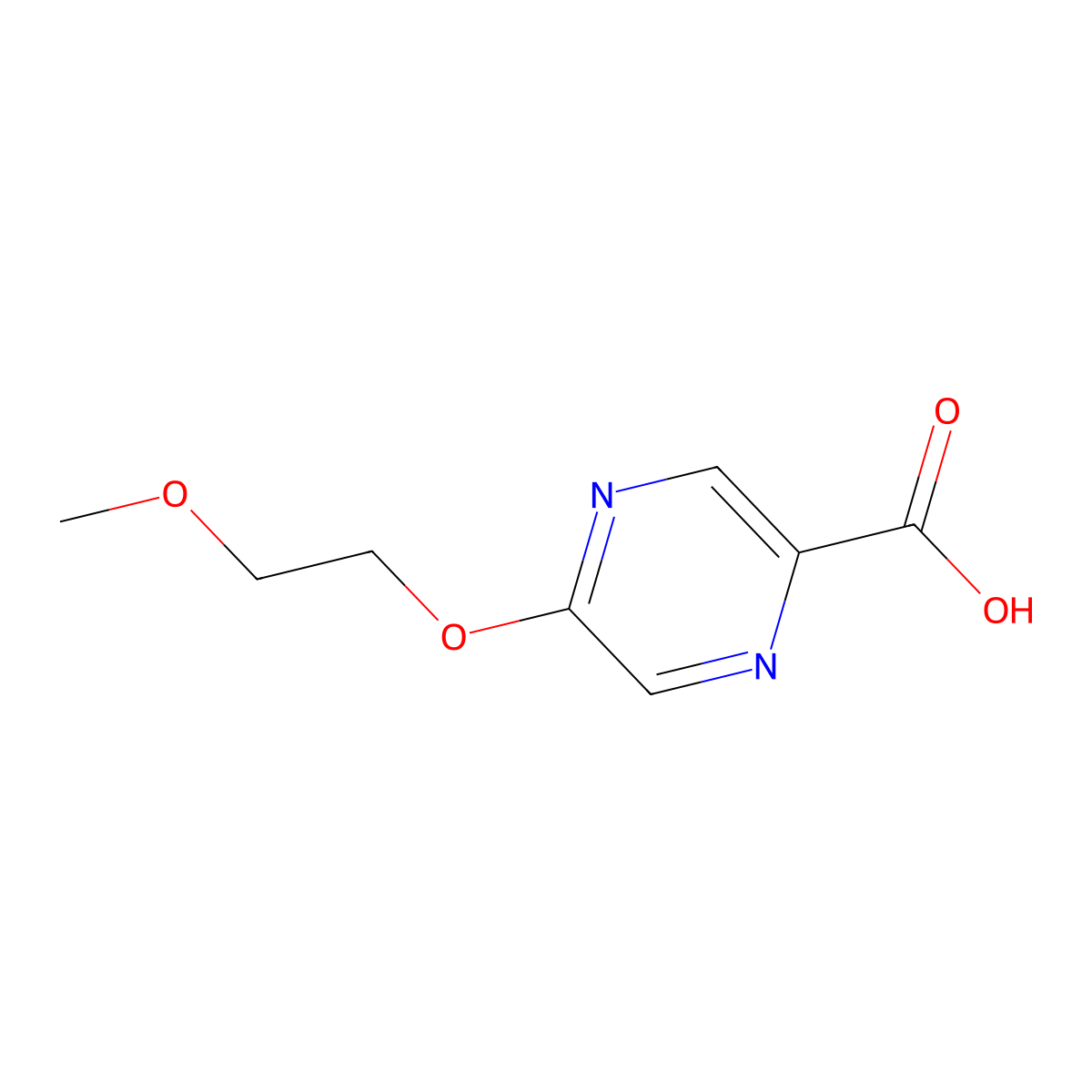 5-(2-Methoxyethoxy)pyrazine-2-carboxylic acid molecular structure, CAS 710322-69-3
