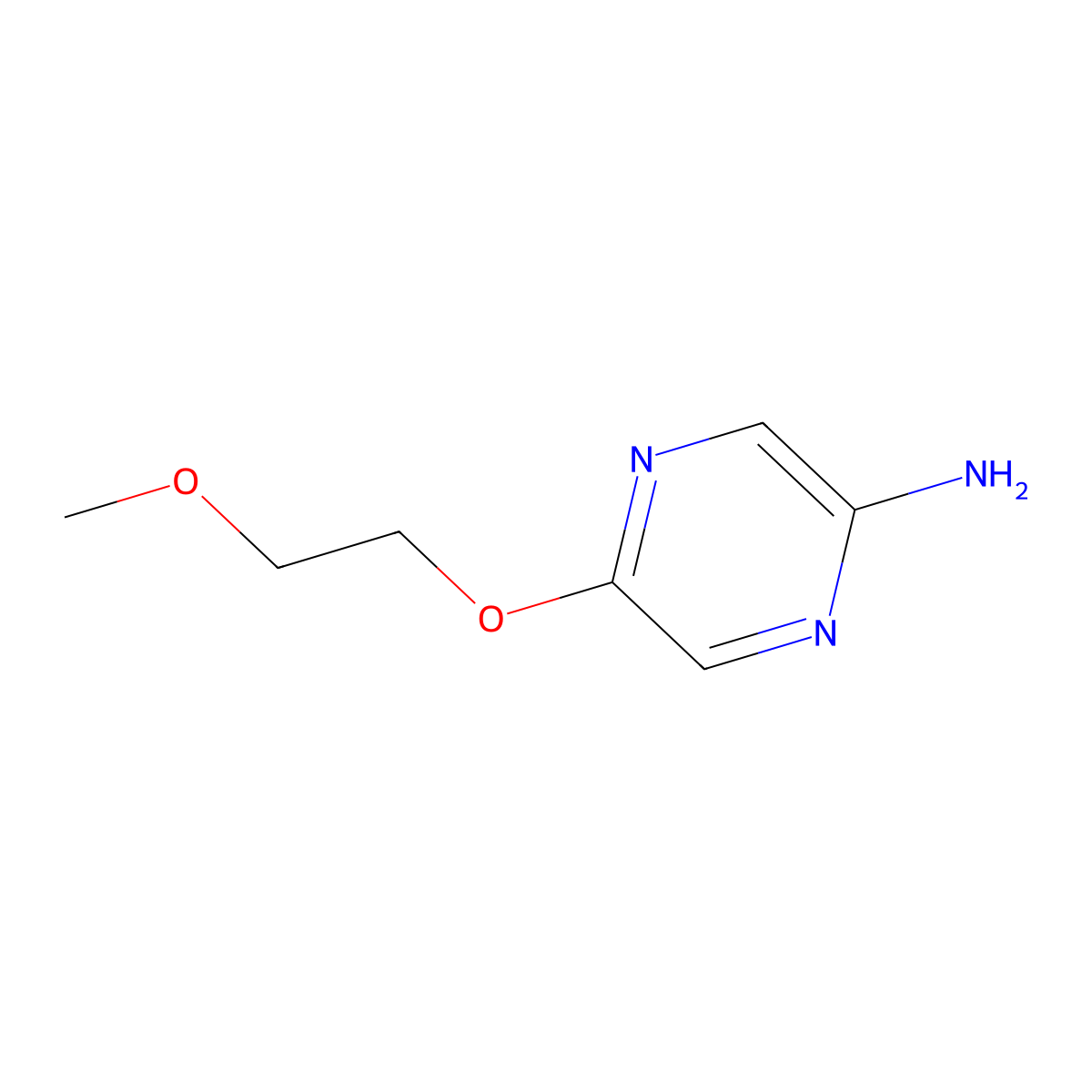5-(2-Methoxyethoxy)pyrazin-2-amine molecular structure, CAS 710322-71-7