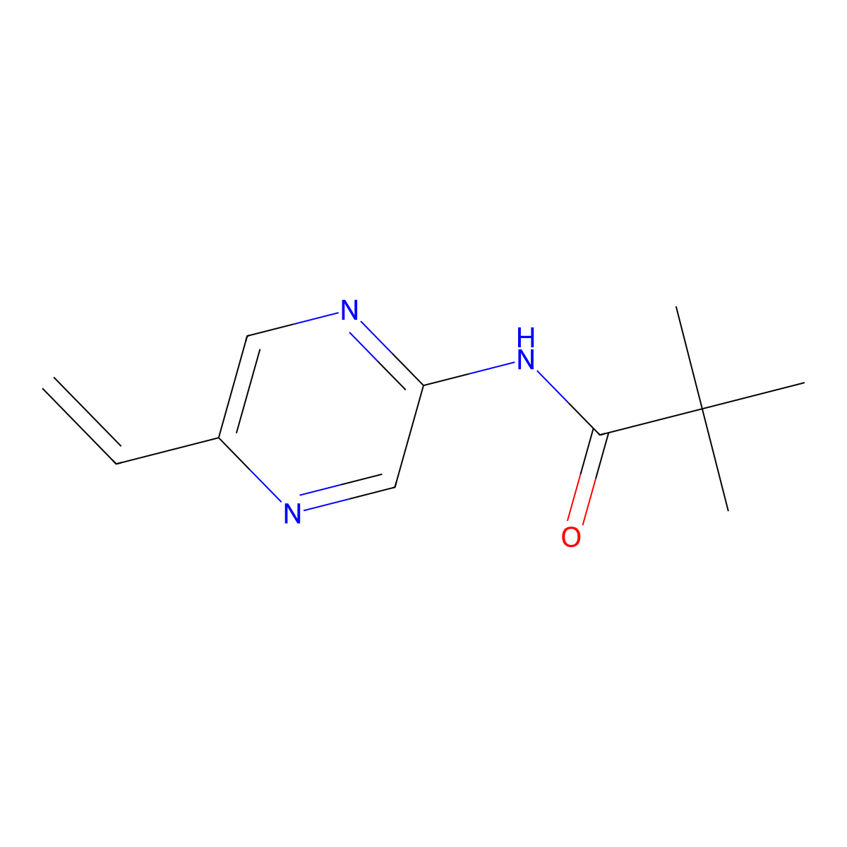 N-(5-Ethenyl-2-pyrazinyl)-2,2-dimethyl-propanamide molecular structure, CAS 710322-81-9