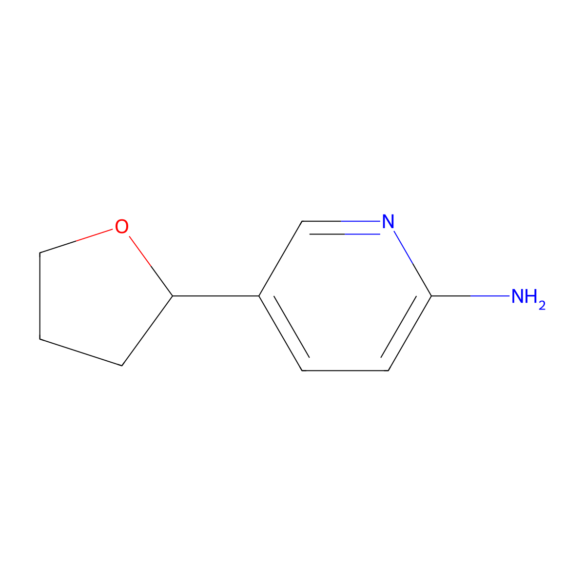 2-Amino-5-(tetrahydrofuran-2-yl)pyridine molecular structure, CAS 710323-11-8