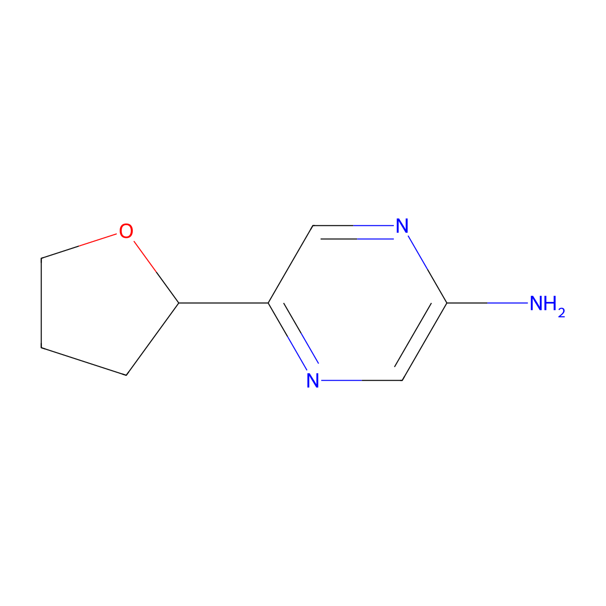 5-(Tetrahydrofuran-2-yl)pyrazin-2-amine molecular structure, CAS 710323-12-9