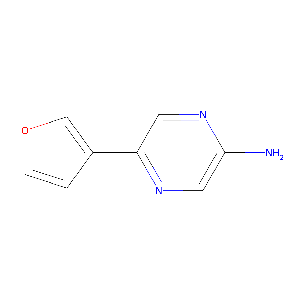 5-Furan-3-yl-pyrazin-2-ylamine molecular structure, CAS 710323-22-1