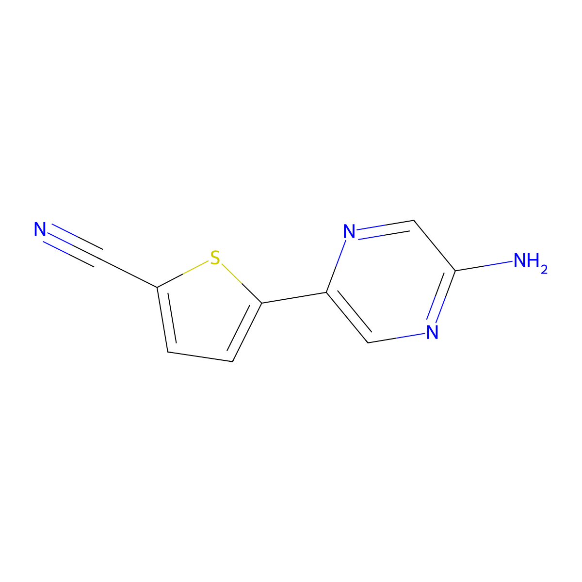 5-(5-Amino-pyrazin-2-yl)-thiophene-2-carbonitrile molecular structure, CAS 710323-23-2