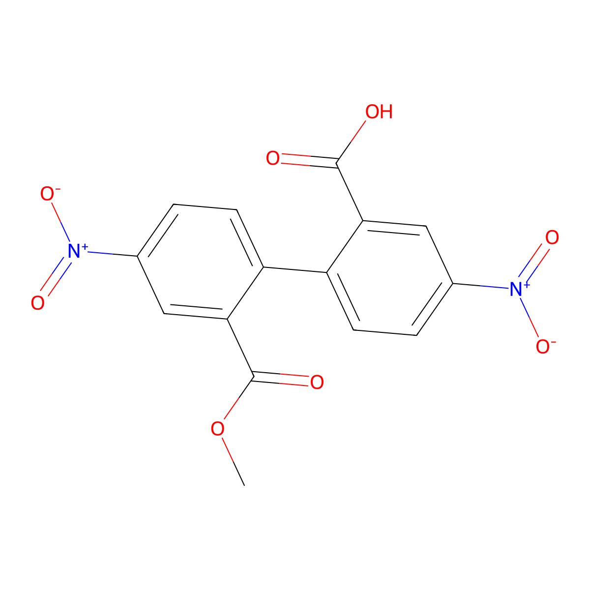2-(2-Methoxycarbonyl-4-nitrophenyl)-5-nitrobenzoic acid molecular structure, CAS 710327-97-2