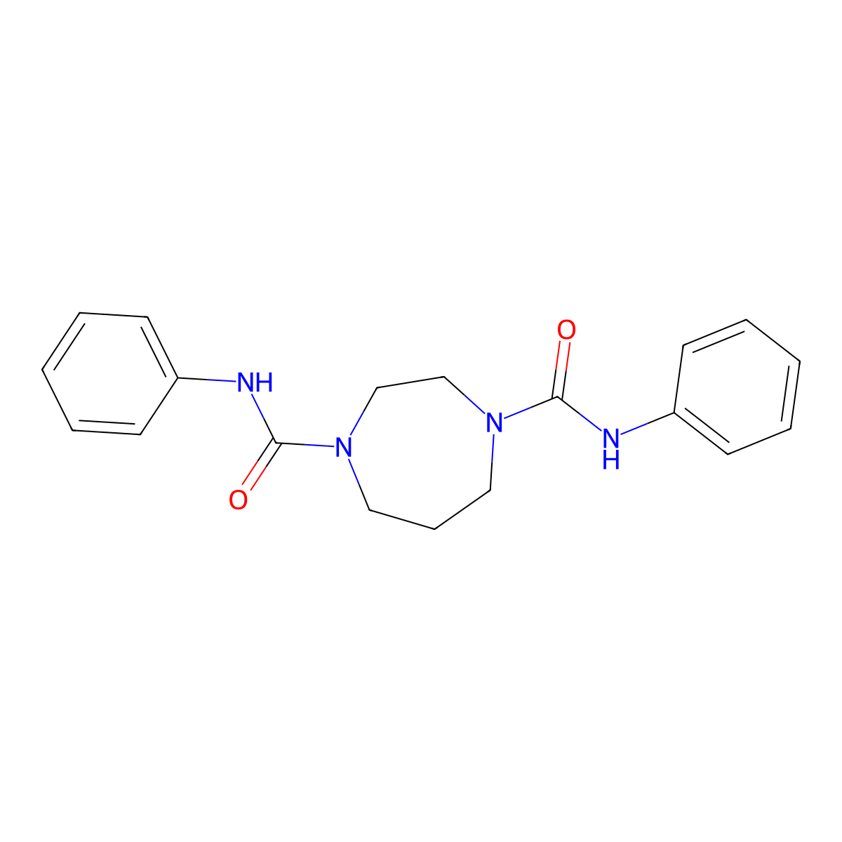 N1,N4-diphenyl-1,4-diazepane-1,4-dicarboxamide molecular structure, CAS 710329-21-8