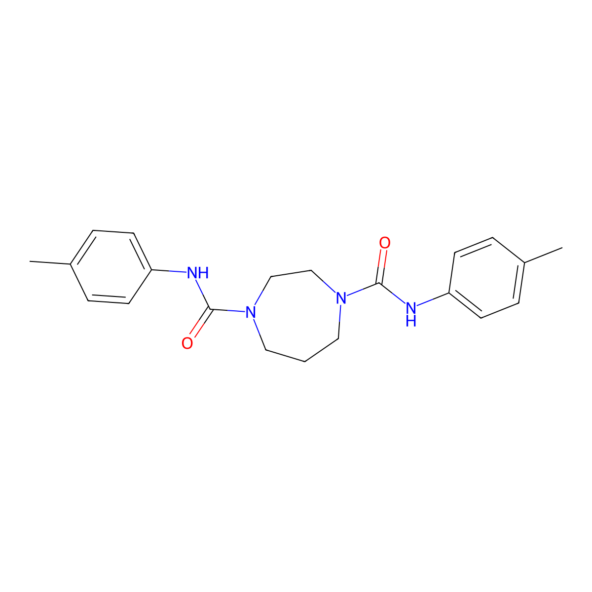 1-N,4-N-bis(4-methylphenyl)-1,4-diazepane-1,4-dicarboxamide molecular structure, CAS 710329-23-0