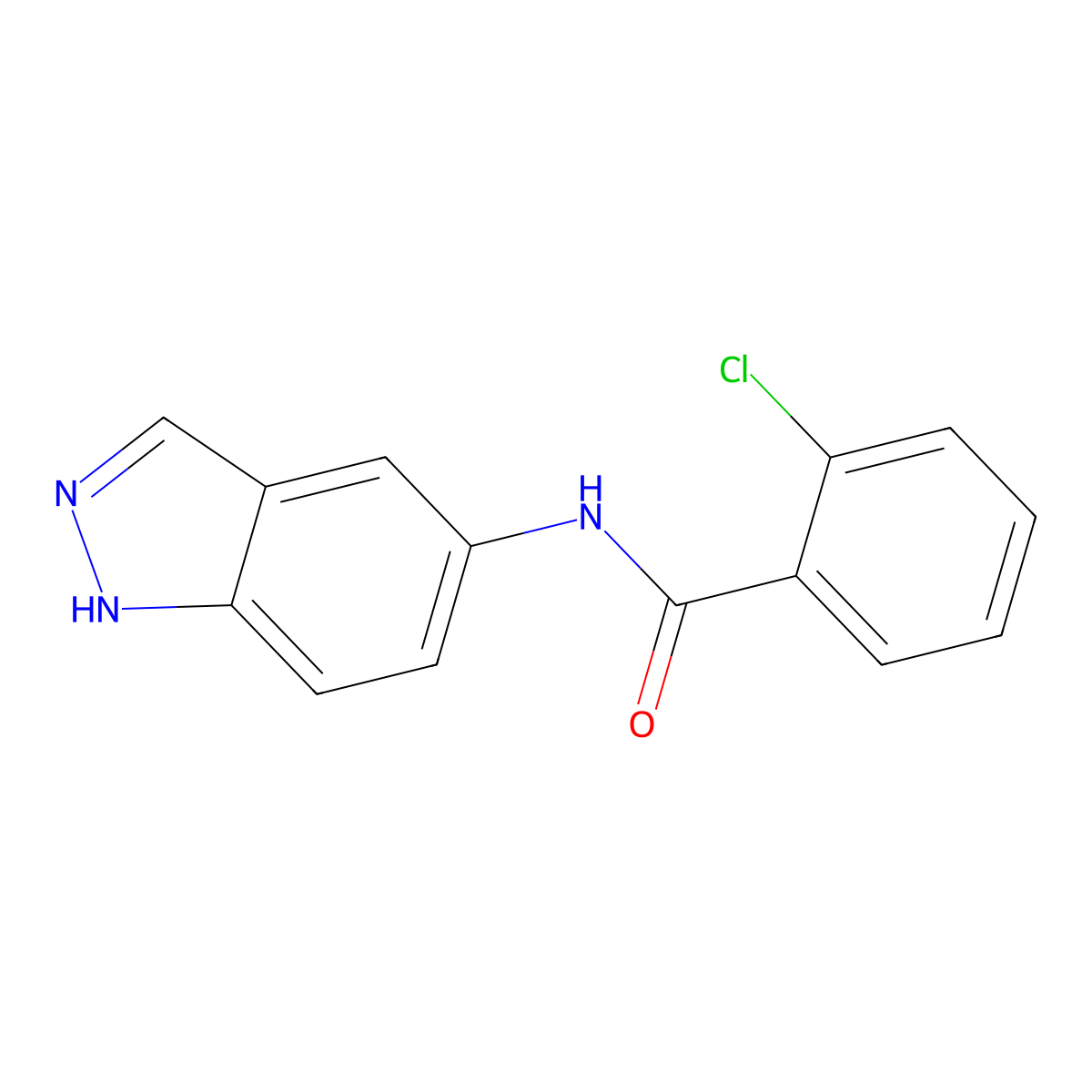 2-chloro-N-(1H-indazol-5-yl)benzamide molecular structure, CAS 710329-43-4