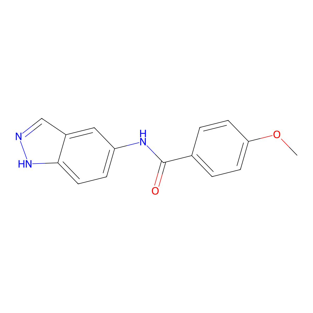 N-1H-Indazol-5-yl-4-methoxybenzamide molecular structure, CAS 710329-45-6