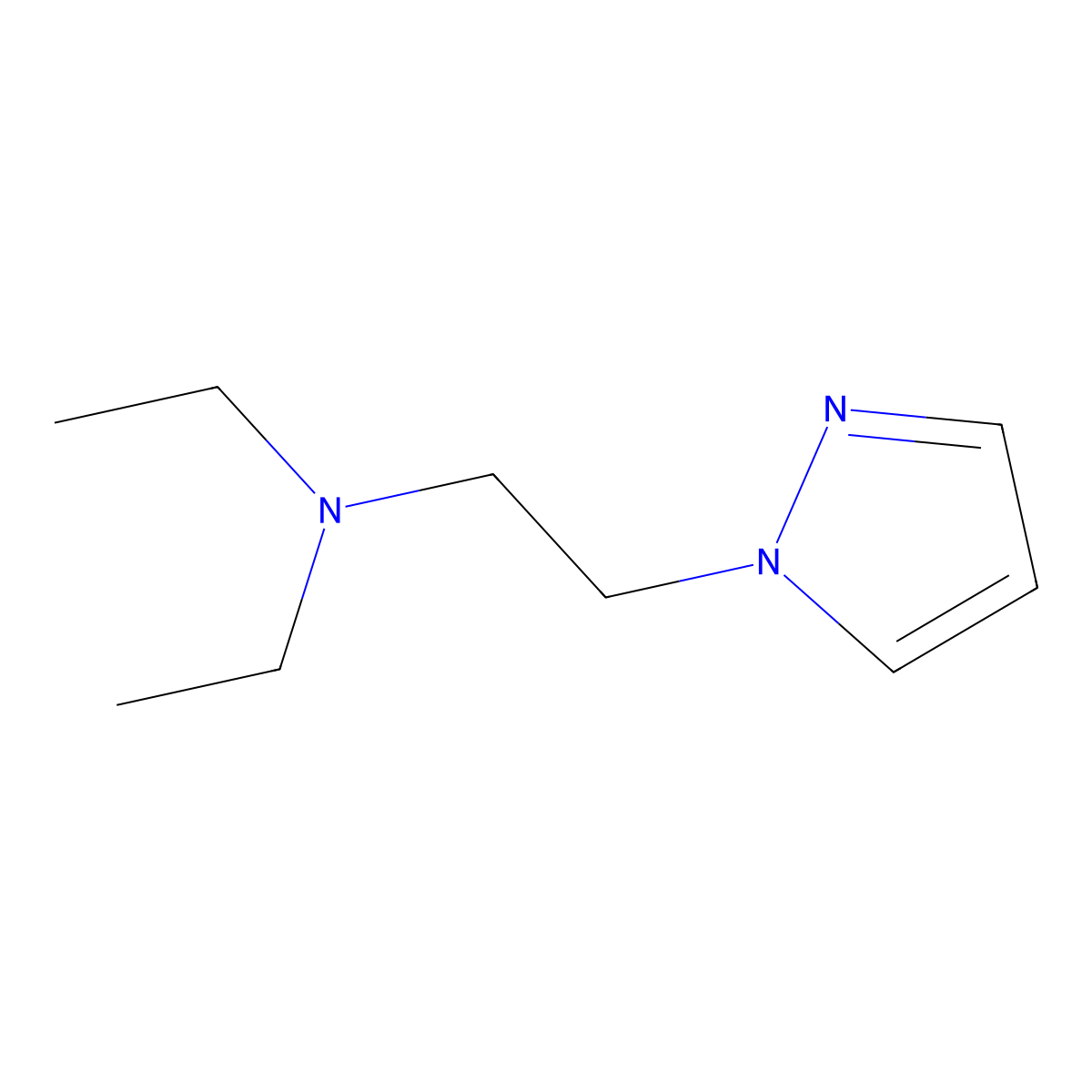 N,N-Diethyl-2-(1H-pyrazol-1-yl)ethanamine molecular structure, CAS 71033-38-0