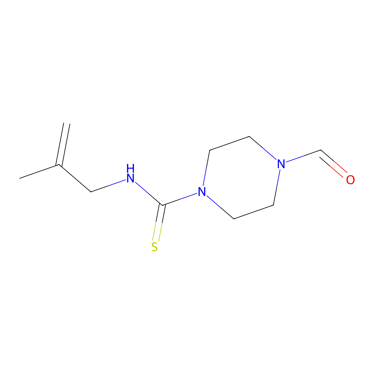 4-formyl-N-(2-methylprop-2-enyl)piperazine-1-carbothioamide molecular structure, CAS 710330-21-5