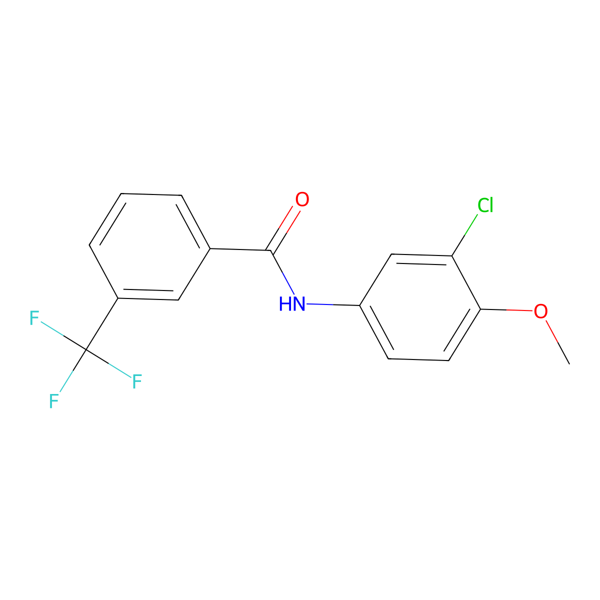 N-(3-chloro-4-methoxyphenyl)-3-(trifluoromethyl)benzamide molecular structure, CAS 710331-05-8