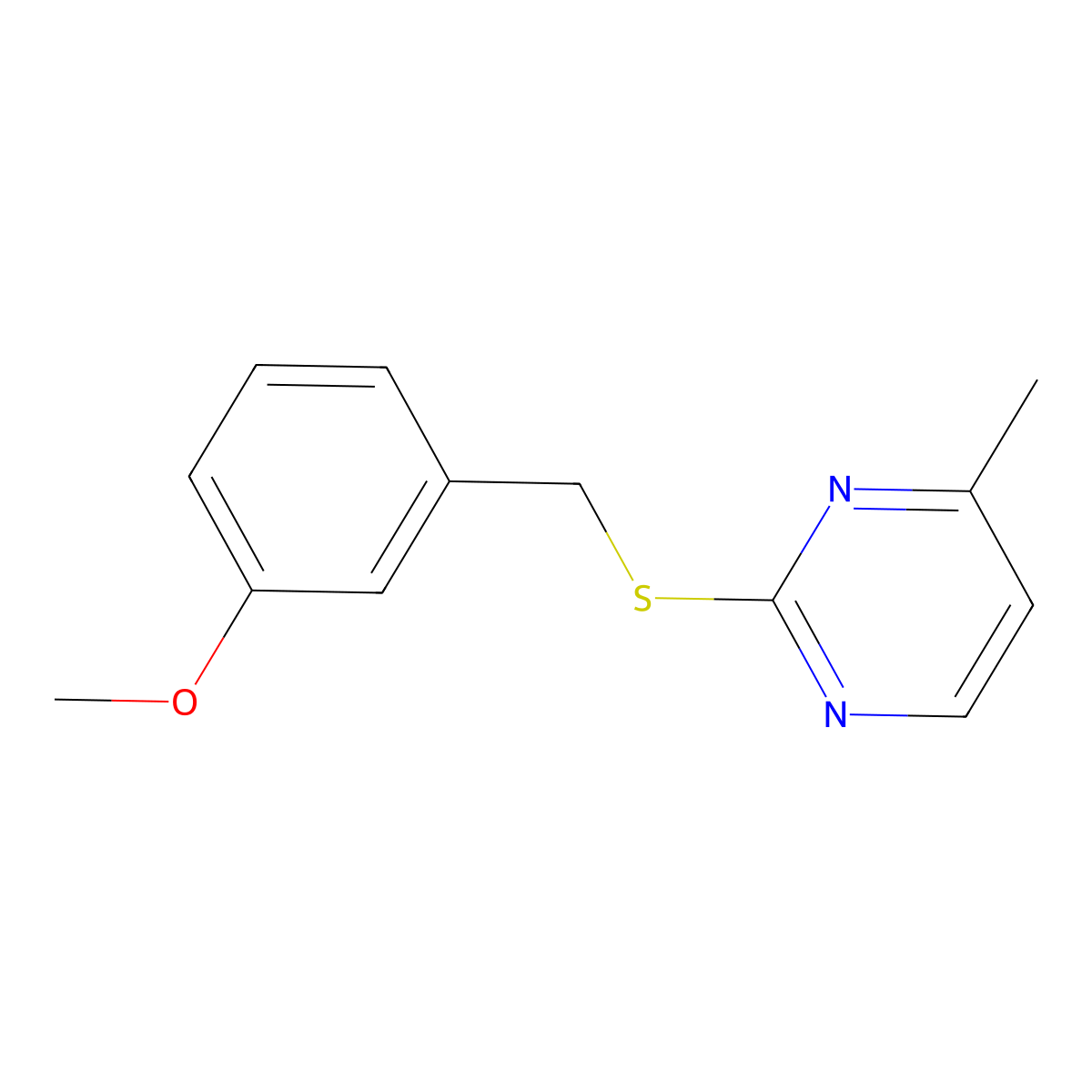 2-[(3-Methoxybenzyl)sulfanyl]-4-methylpyrimidine molecular structure, CAS 710331-33-2