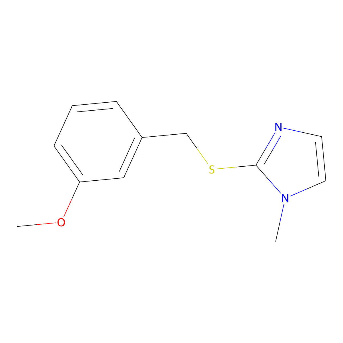 2-[(3-Methoxyphenyl)methylsulfanyl]-1-methylimidazole molecular structure, CAS 710331-40-1