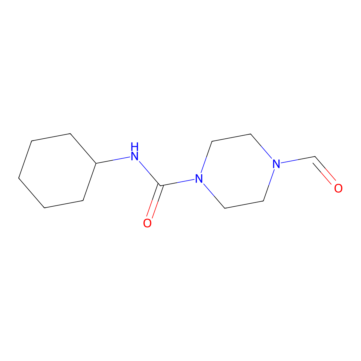 N-cyclohexyl-4-formylpiperazine-1-carboxamide molecular structure, CAS 710333-76-9