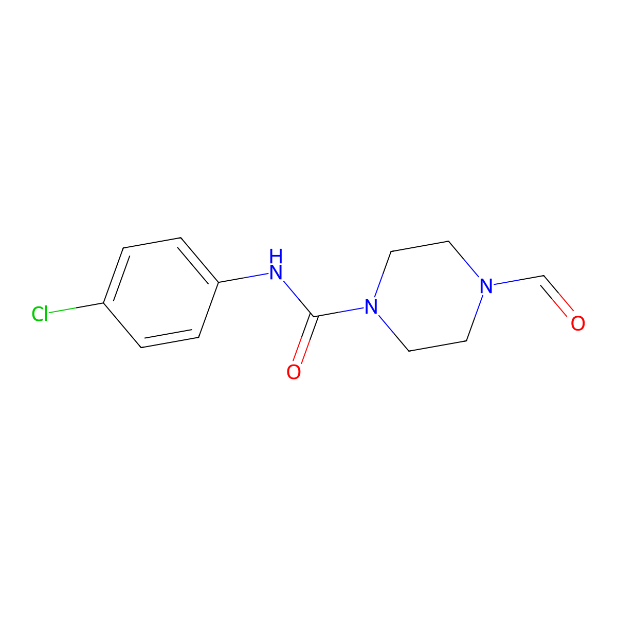 N-(4-chlorophenyl)-4-formylpiperazine-1-carboxamide molecular structure, CAS 710333-78-1