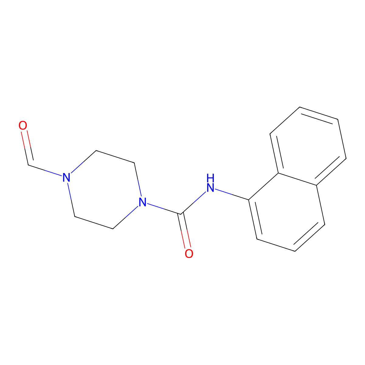 4-formyl-N-naphthalen-1-ylpiperazine-1-carboxamide molecular structure, CAS 710333-81-6