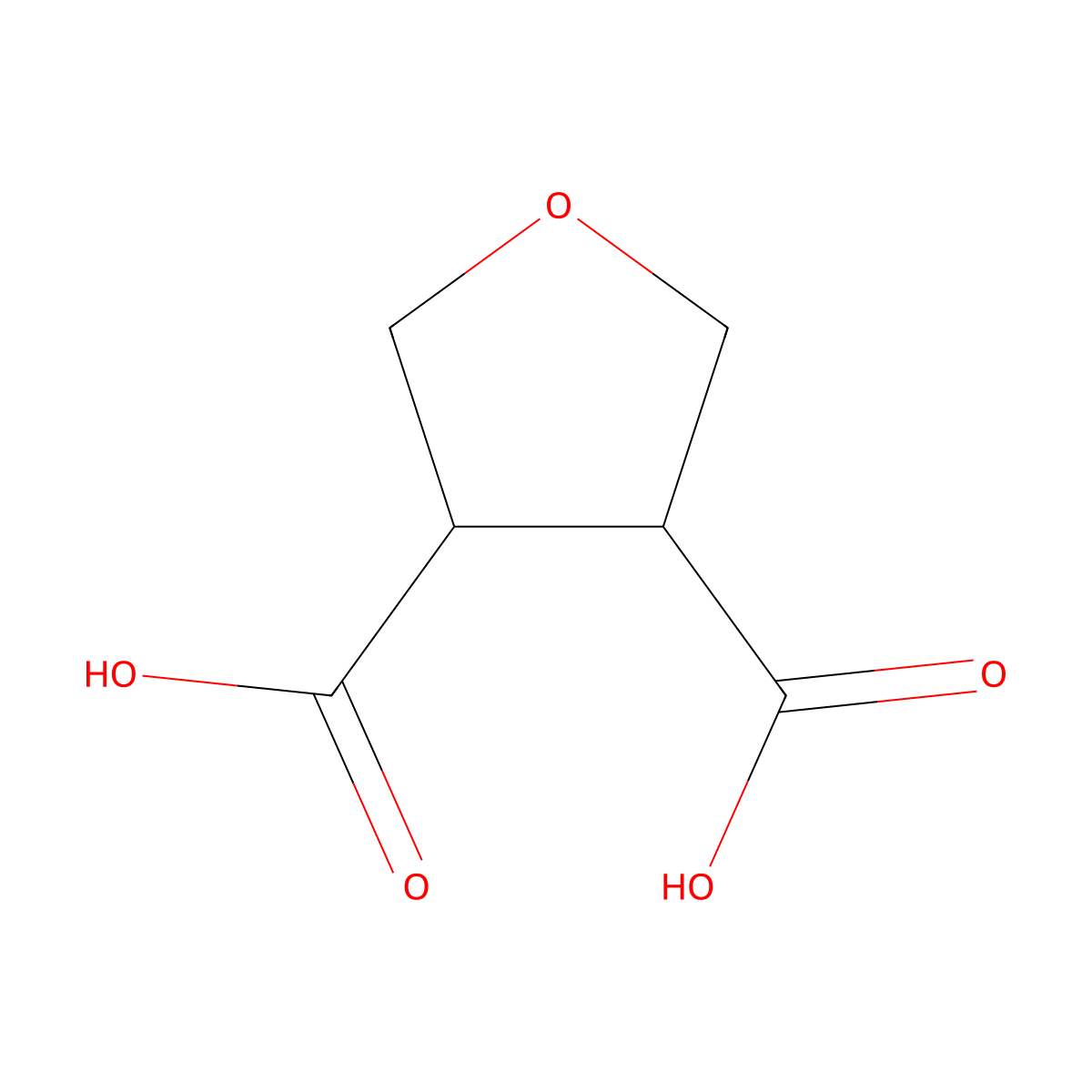 Oxolane-3,4-dicarboxylic acid molecular structure, CAS 71034-99-6