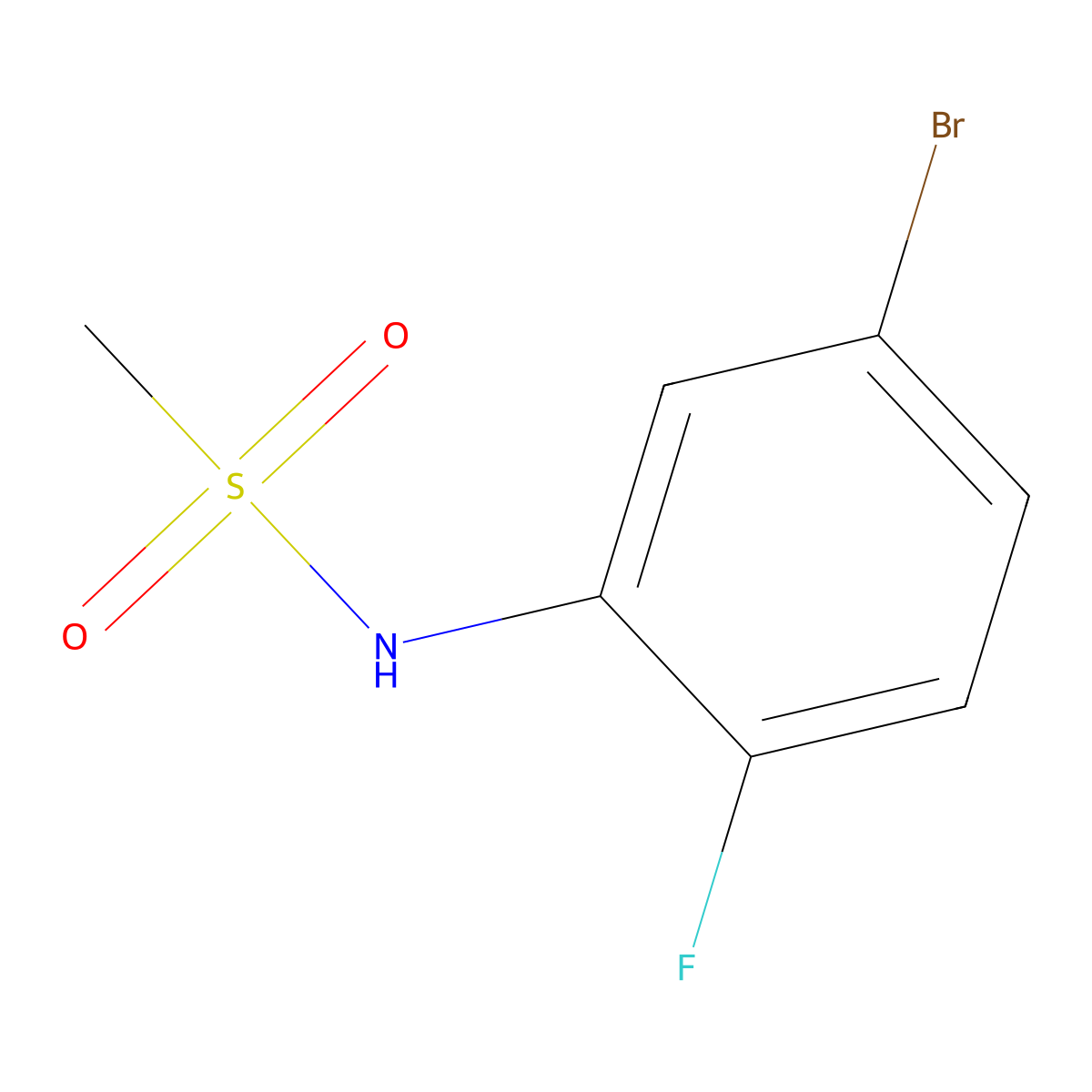 N-(5-bromo-2-fluorophenyl)methanesulfonamide molecular structure, CAS 710348-24-6