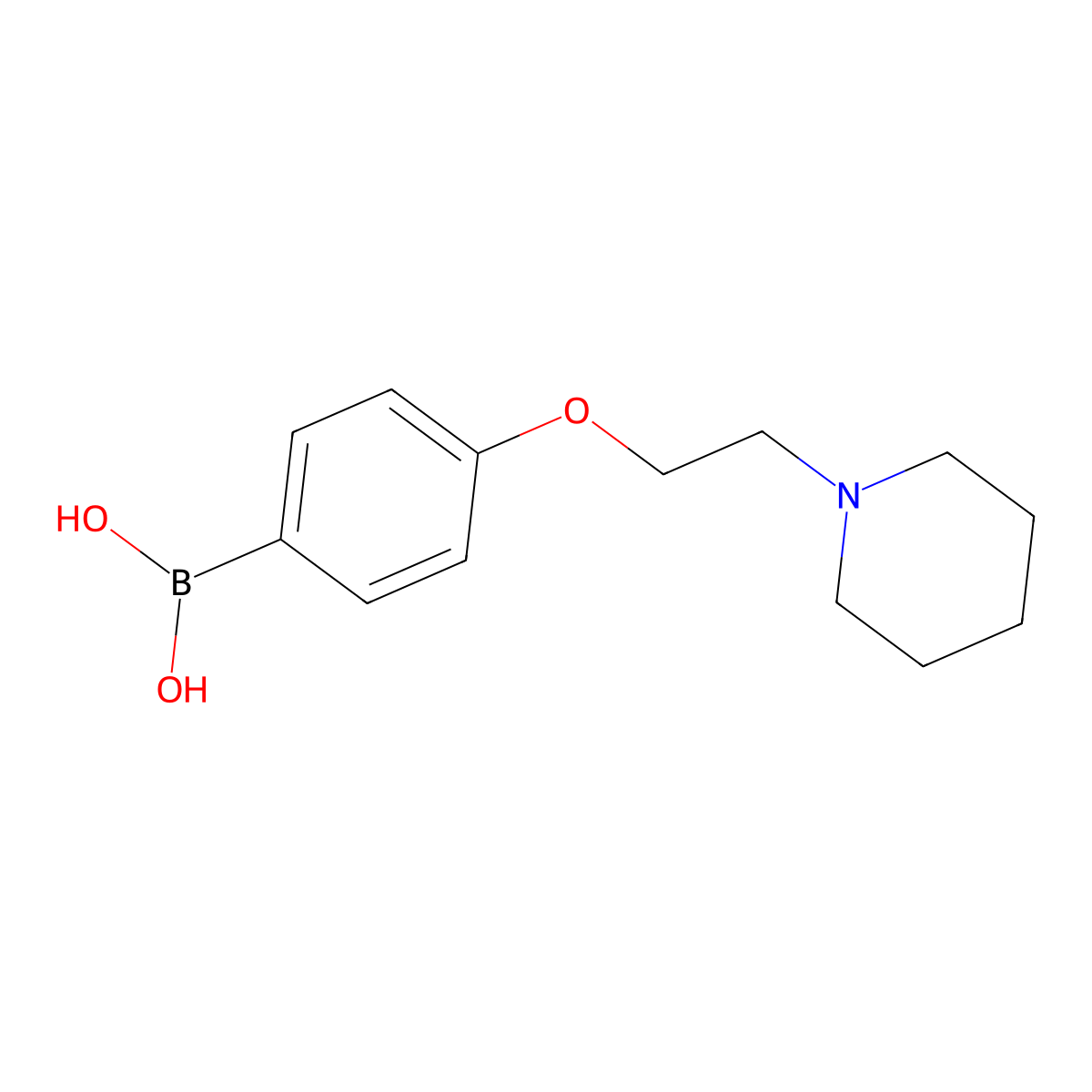 [4-(2-Piperidin-1-ylethoxy)phenyl]boronic acid molecular structure, CAS 710348-58-6