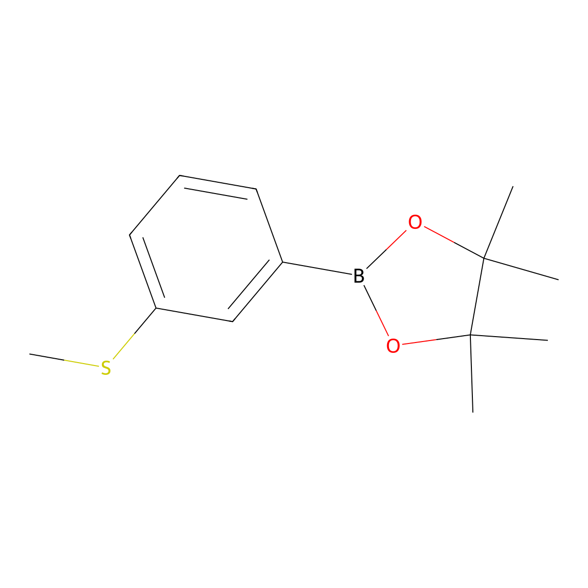 4,4,5,5-Tetramethyl-2-(3-(methylthio)phenyl)-1,3,2-dioxaborolane molecular structure, CAS 710348-63-3