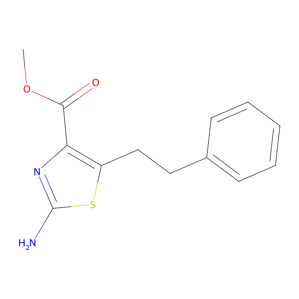 Methyl 2-amino-5-(2-phenylethyl)-1,3-thiazole-4-carboxylate molecular structure, CAS 710348-76-8