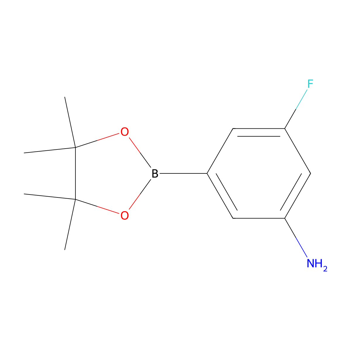 3-Fluoro-5-(4,4,5,5-tetramethyl-1,3,2-dioxaborolan-2-yl)aniline molecular structure, CAS 710348-95-1