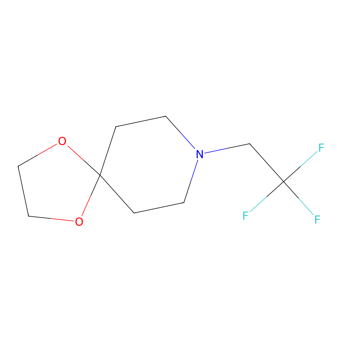 8-(2,2,2-Trifluoroethyl)-1,4-dioxa-8-azaspiro[4.5]decane molecular structure, CAS 710350-66-6