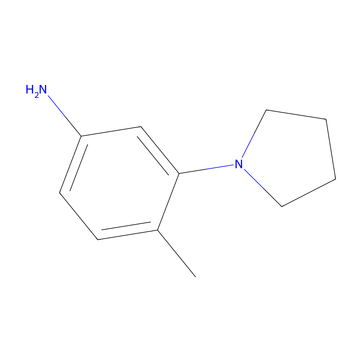 4-Methyl-3-(pyrrolidin-1-yl)aniline molecular structure, CAS 710351-71-6